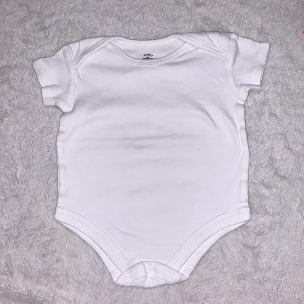 (3 for $10) George plain white bodysuit
